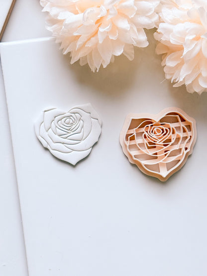 Roseheart Floral Heart Cutter for Polymer Clay