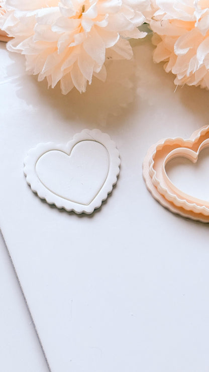 Heart Ruffle Scalloped Heart Cutter for Polymer Clay
