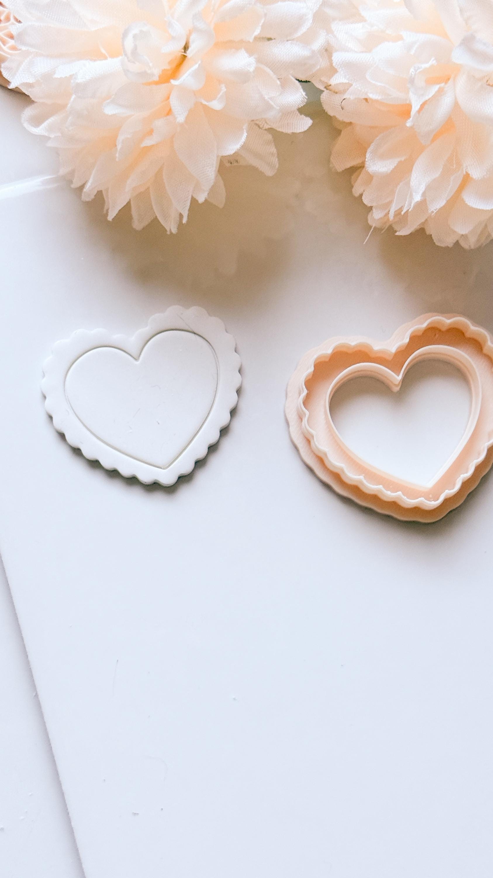 Heart Ruffle Scalloped Heart Cutter for Polymer Clay