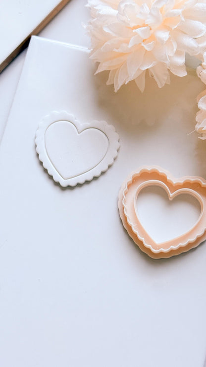 Heart Ruffle Scalloped Heart Cutter for Polymer Clay