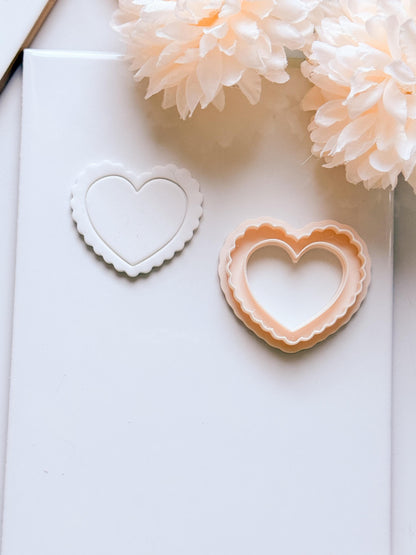 Heart Ruffle Scalloped Heart Cutter for Polymer Clay