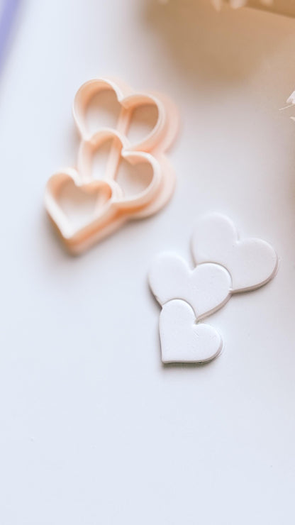 Stacked Hearts Trio Cutter for Polymer Clay