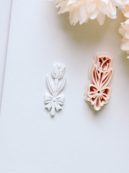 Tula Bloom Cutter: Tulip Drop Design for Polymer Clay Earrings