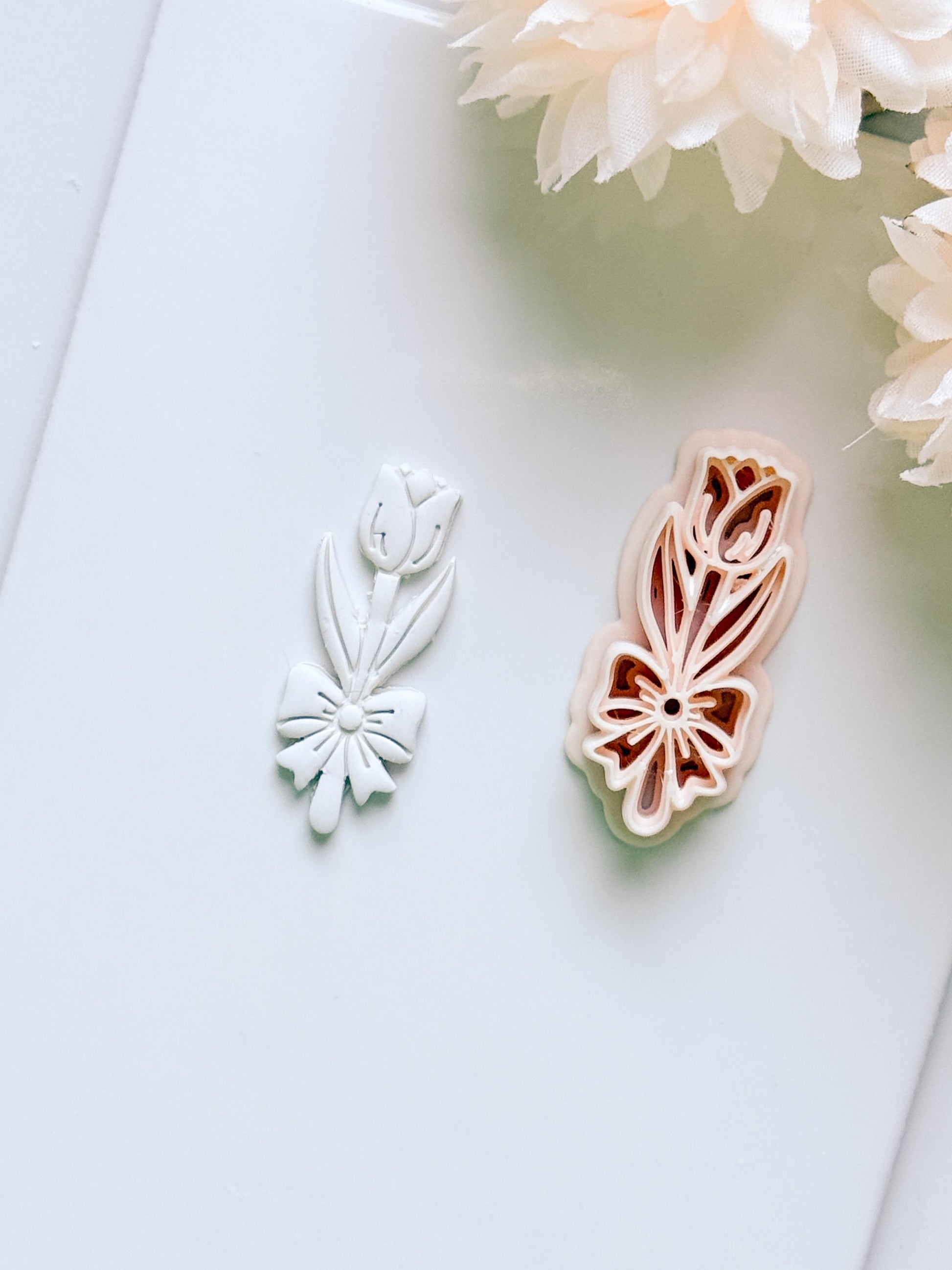 Tula Bloom Cutter: Tulip Drop Design for Polymer Clay Earrings