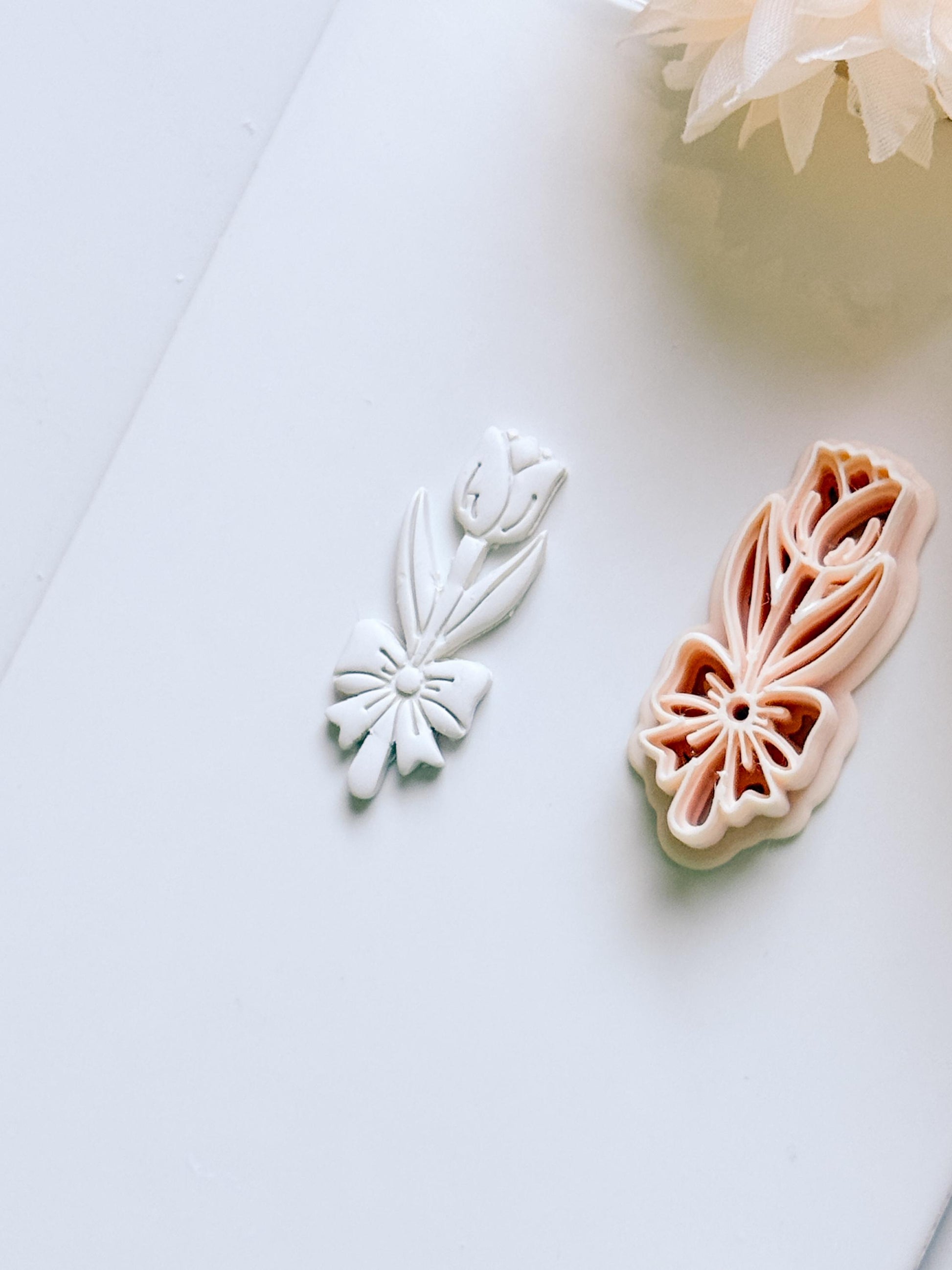 Tula Bloom Cutter: Tulip Drop Design for Polymer Clay Earrings