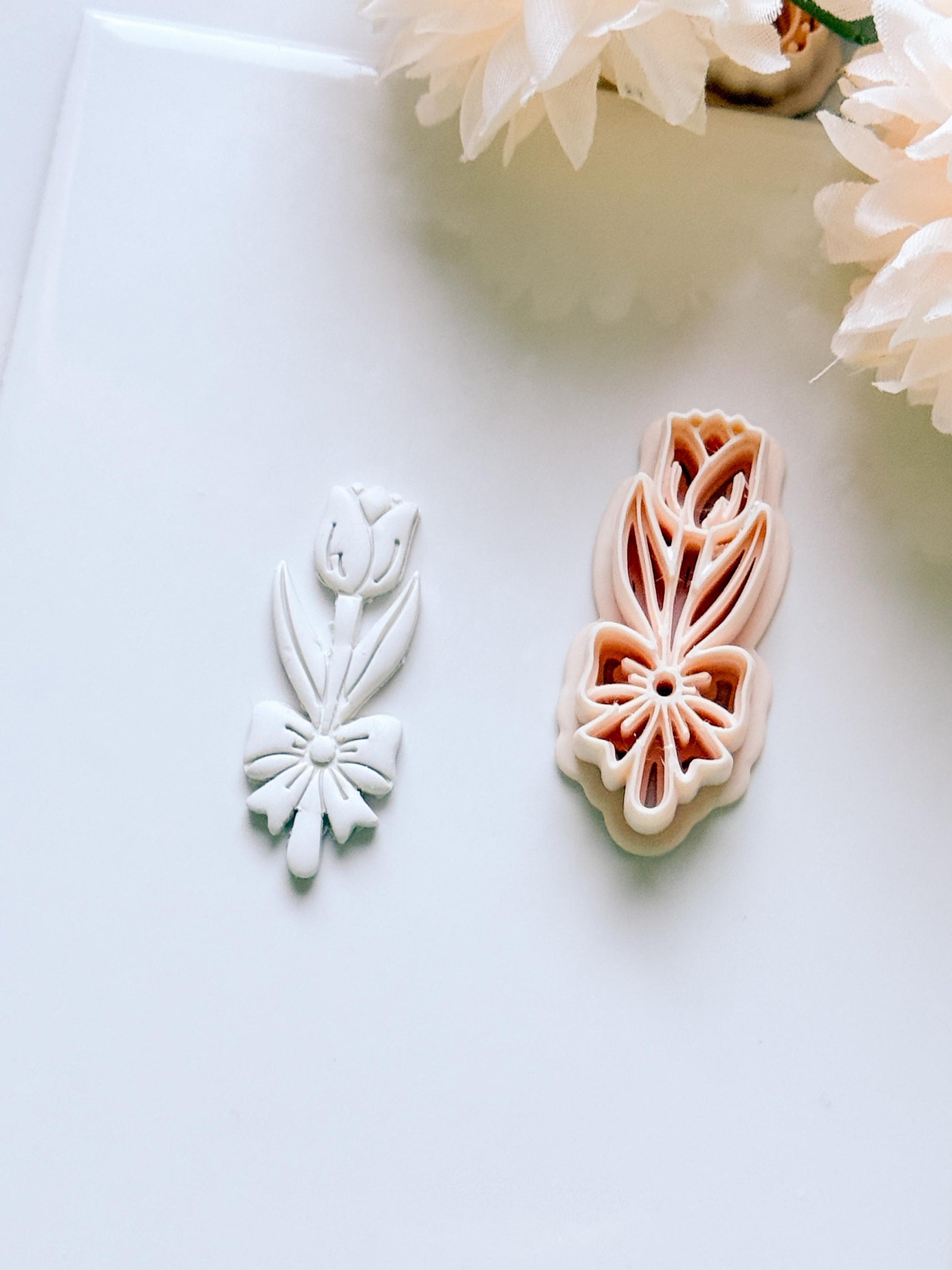 Tula Bloom Cutter: Tulip Drop Design for Polymer Clay Earrings