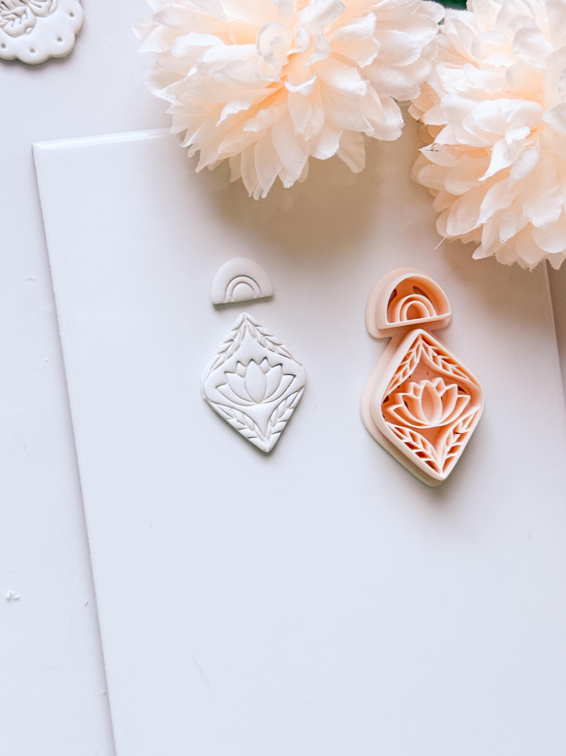 Lotus Rua Cutter: Lotus Drop Design for Polymer Clay Earrings