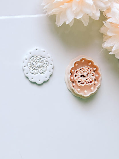 Peony Lace Cutter: Scalloped Floral Shape for Polymer Clay