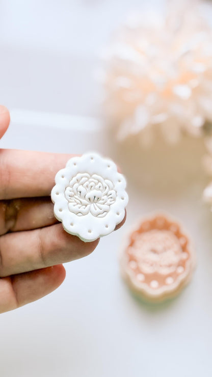Peony Lace Cutter: Scalloped Floral Shape for Polymer Clay