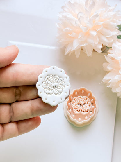 Peony Lace Cutter: Scalloped Floral Shape for Polymer Clay