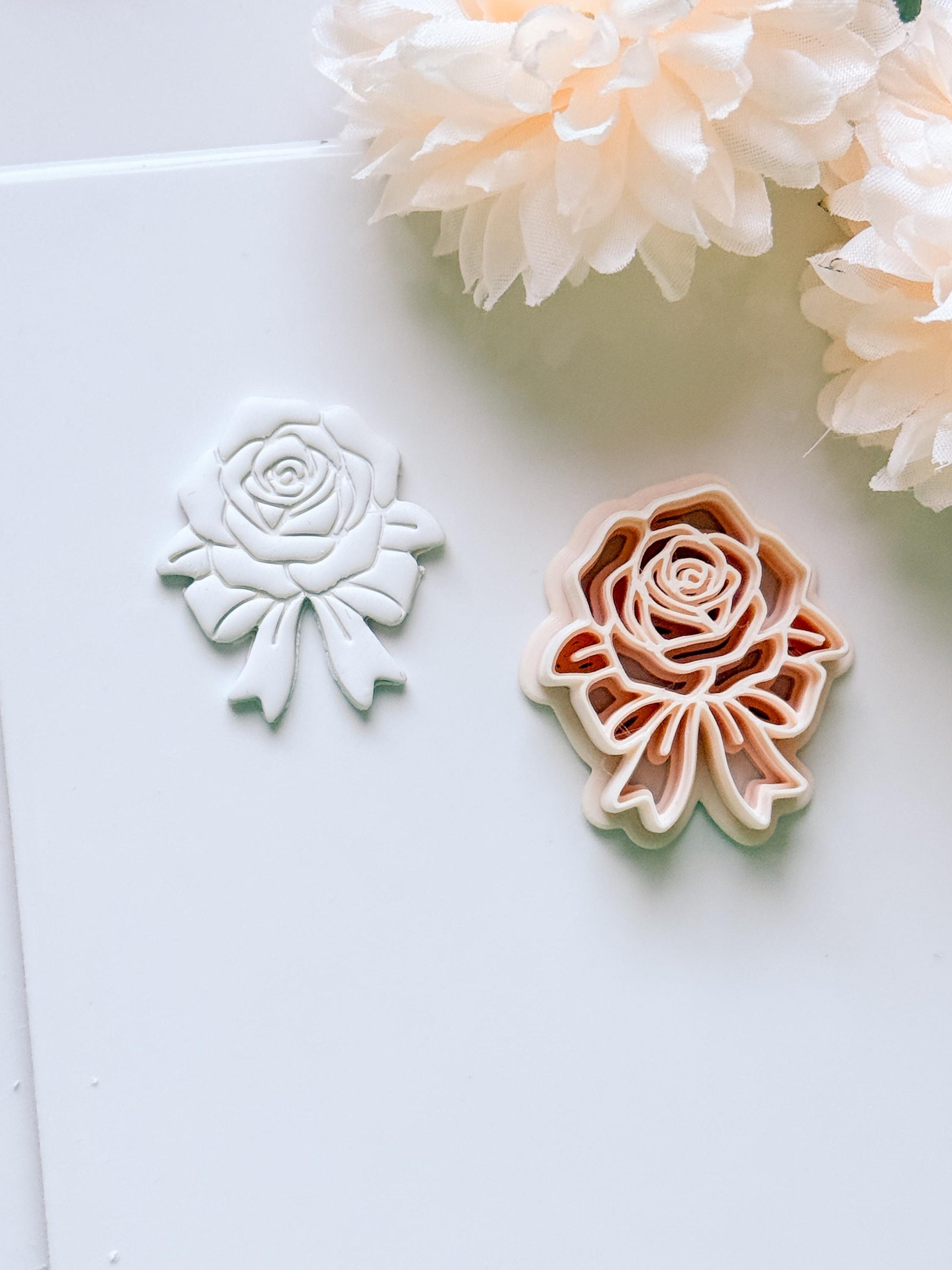 Rozka Cutter: Rose Bow Design for Polymer Clay Earrings