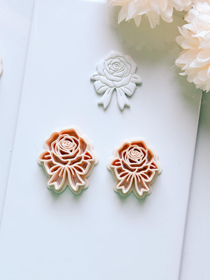 Rozka Cutter: Rose Bow Design for Polymer Clay Earrings