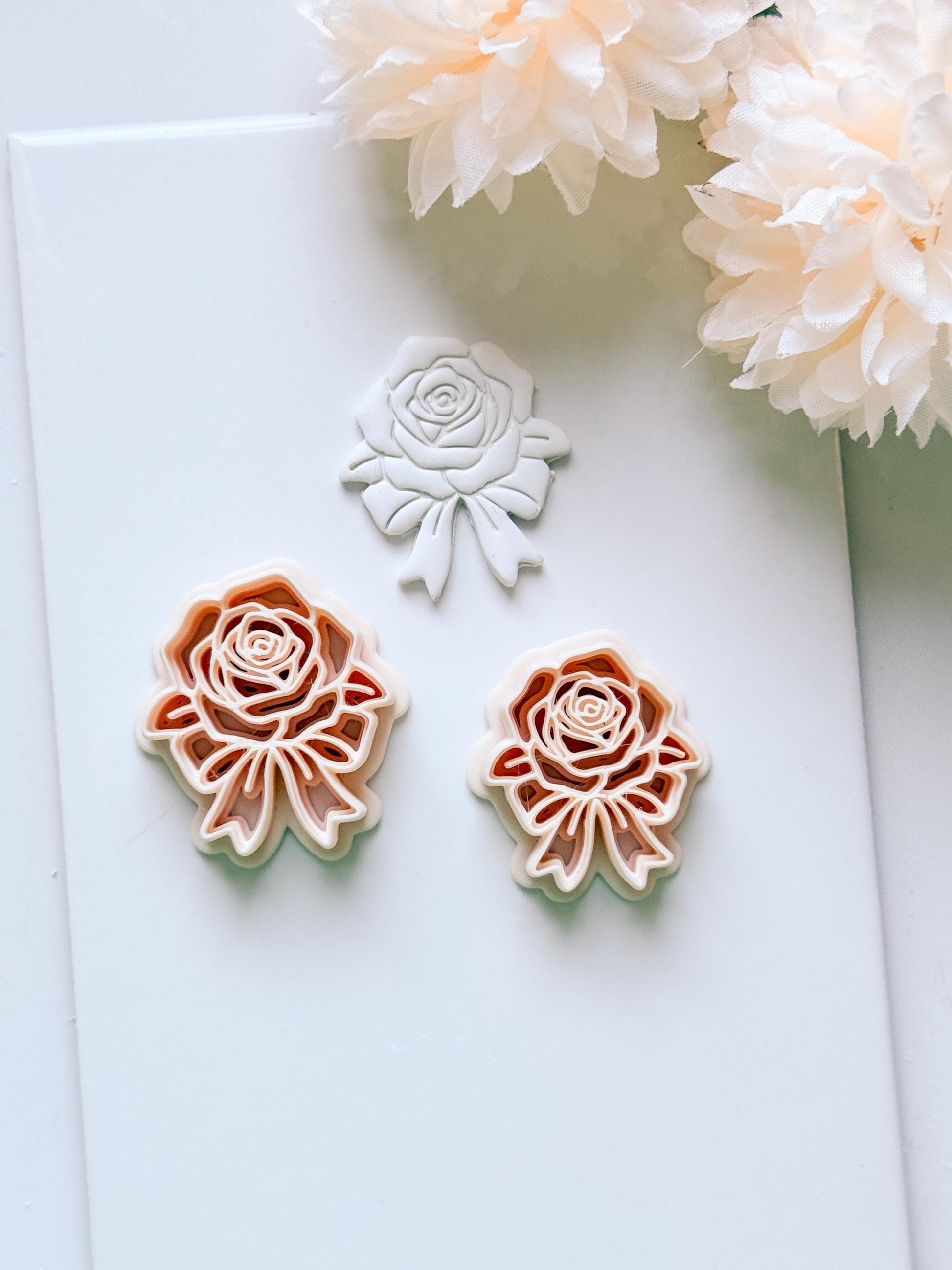 Rozka Cutter: Rose Bow Design for Polymer Clay Earrings