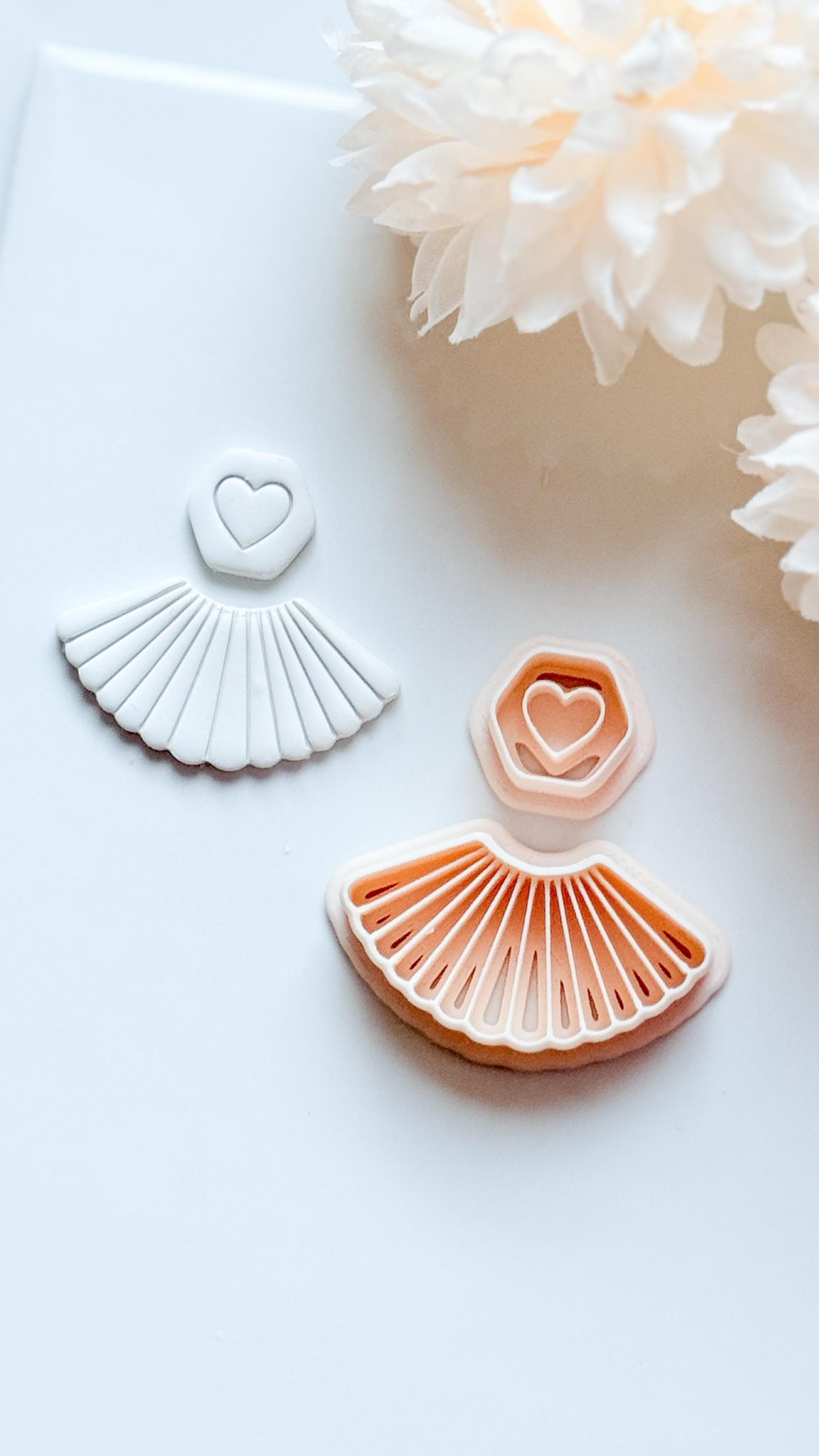 Fan of Love Clay Cutter: Heart Fan Shape