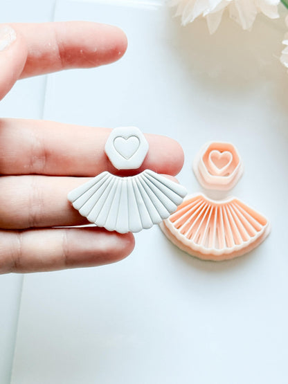 Fan of Love Clay Cutter: Heart Fan Shape