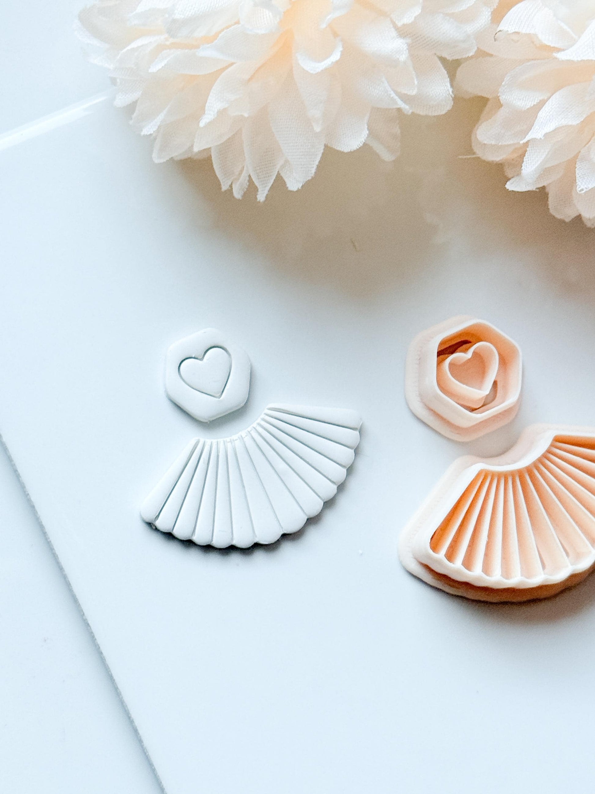 Fan of Love Clay Cutter: Heart Fan Shape