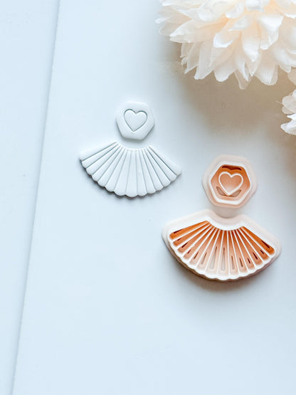 Fan of Love Clay Cutter: Heart Fan Shape