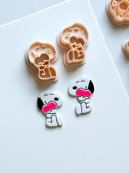 Charlie's dog - Valentines Clay Earring cutter