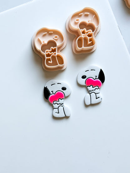 Charlie's dog - Valentines Clay Earring cutter