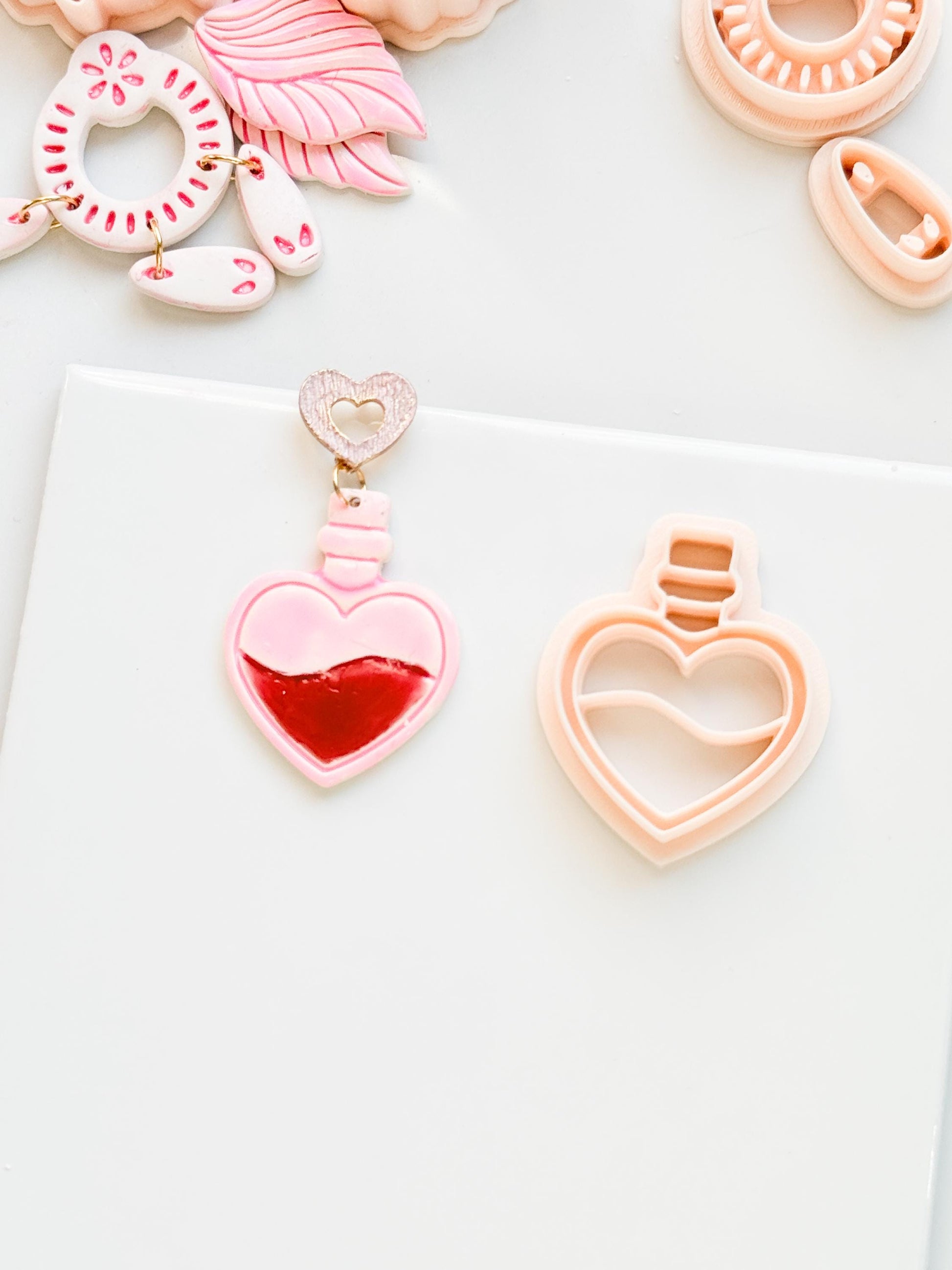 Love Potion Heart Bottle Cutter for Polymer Clay