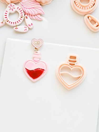 Love Potion Heart Bottle Cutter for Polymer Clay