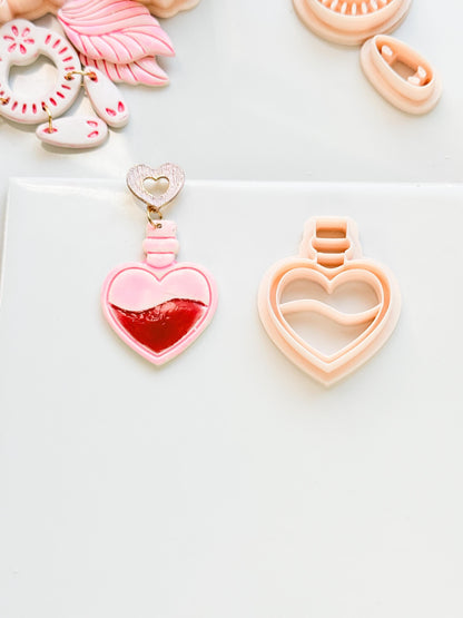 Love Potion Heart Bottle Cutter for Polymer Clay