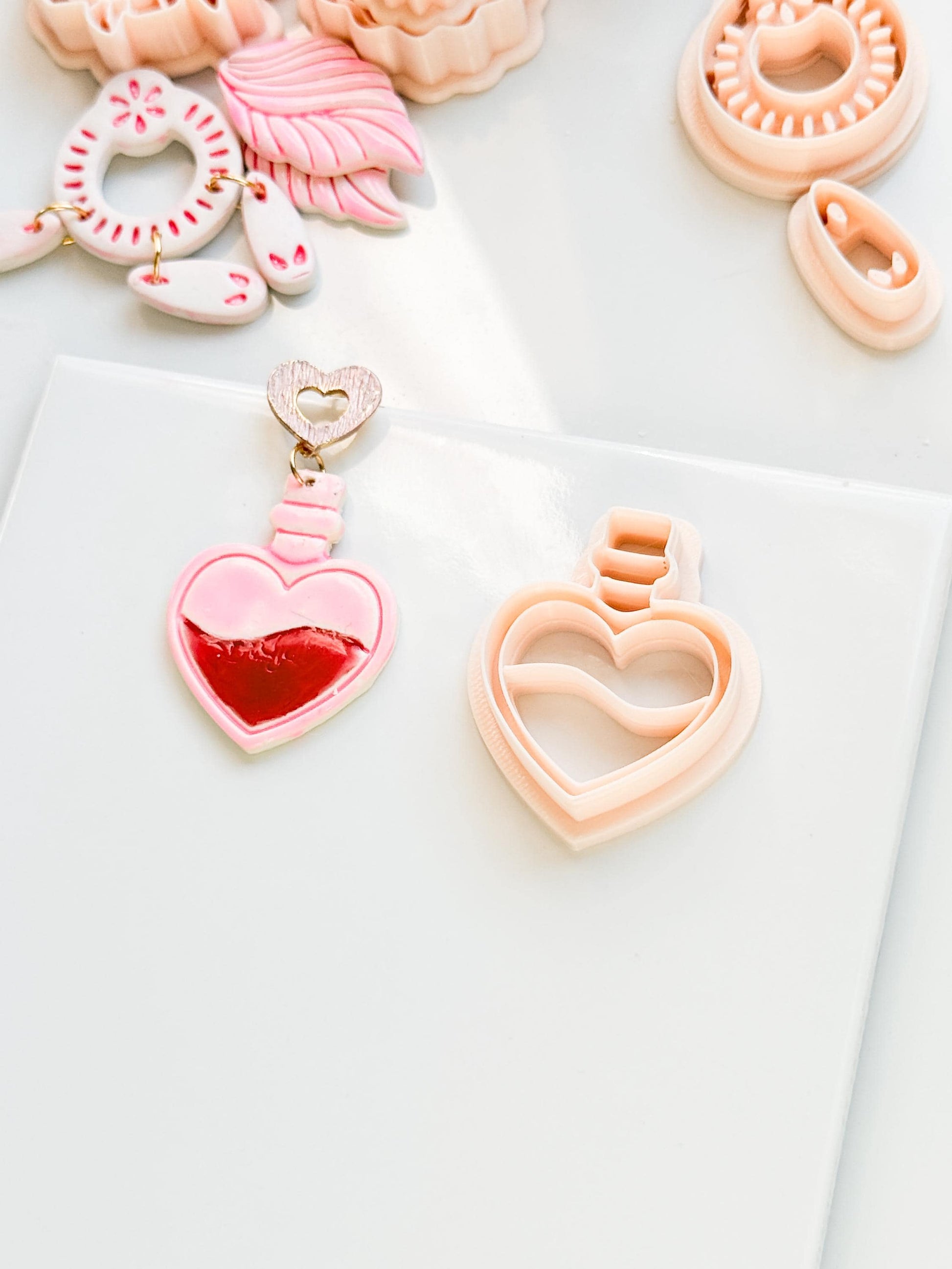 Love Potion Heart Bottle Cutter for Polymer Clay