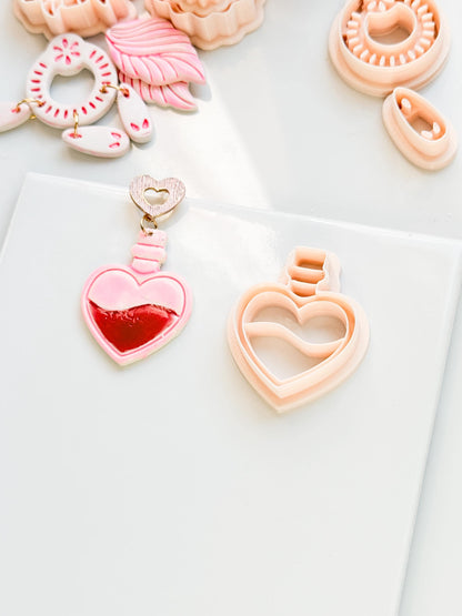 Love Potion Heart Bottle Cutter for Polymer Clay