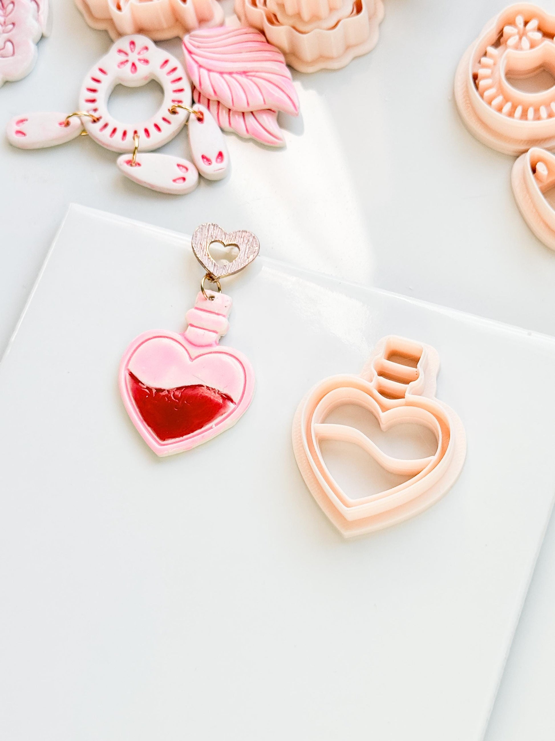 Love Potion Heart Bottle Cutter for Polymer Clay