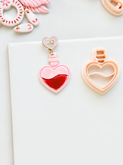 Love Potion Heart Bottle Cutter for Polymer Clay