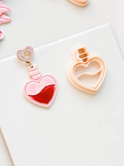 Love Potion Heart Bottle Cutter for Polymer Clay