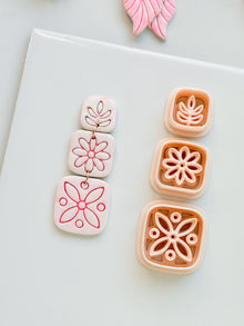 Folk Tile Trio Clay Cutters – Floral & Leaf Motifs