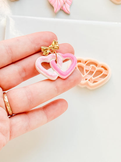 Heartchain Duo Cutter: Interlocking Heart Shape for Polymer Clay