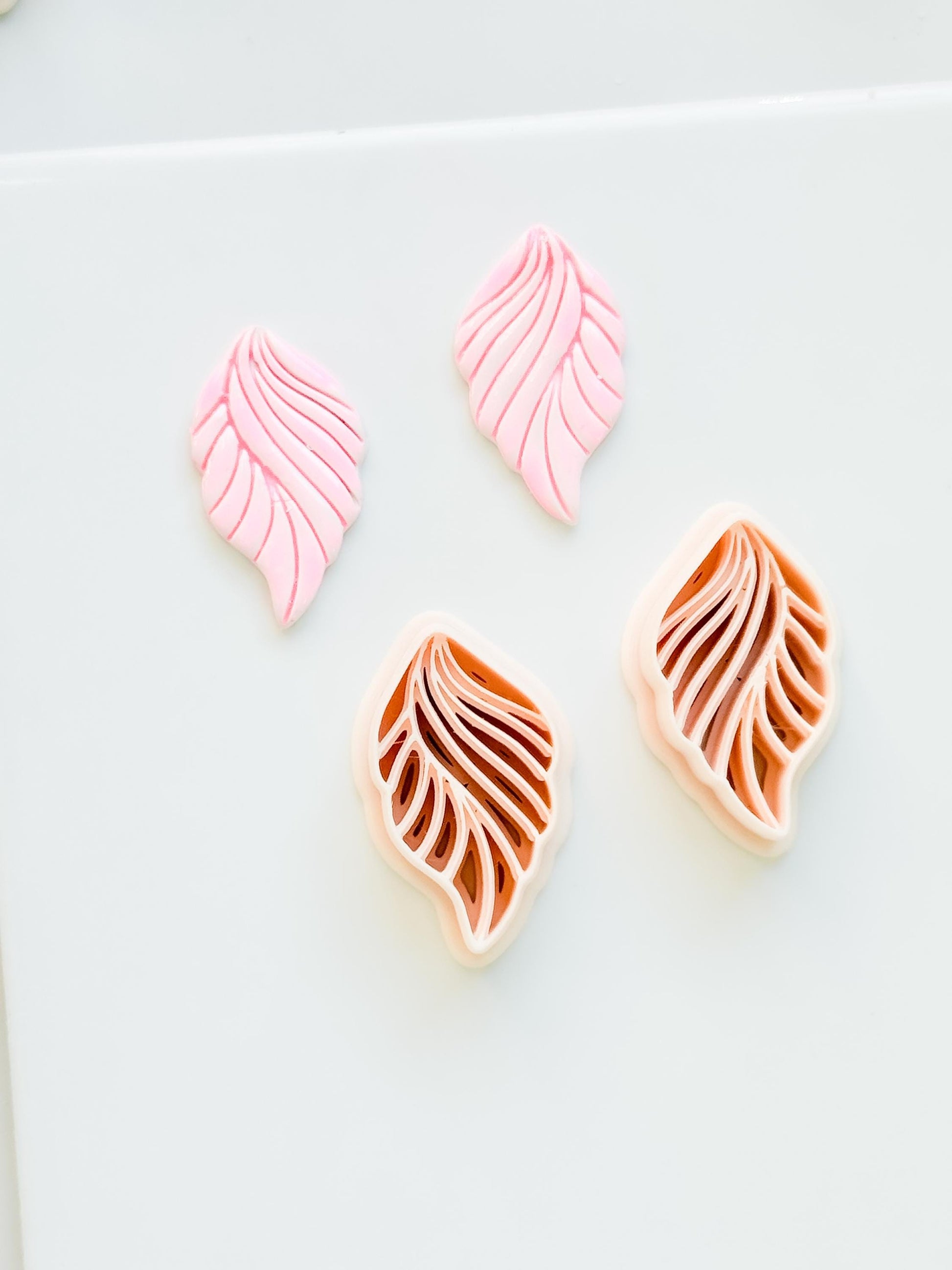 Leafy Waves Polymer Clay Cutter: Botanical Shapes