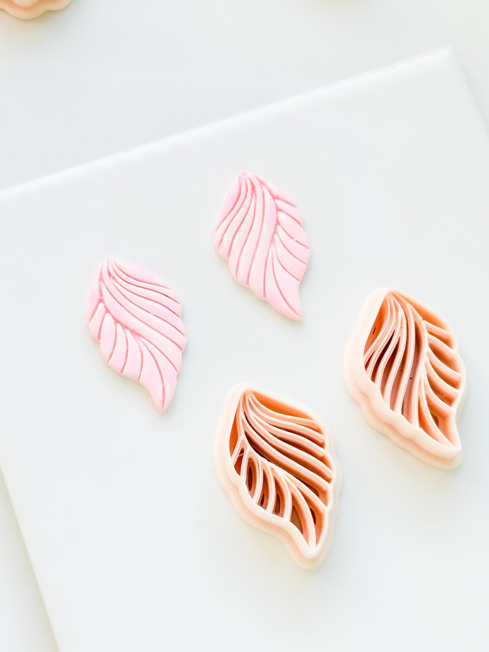 Leafy Waves Polymer Clay Cutter: Botanical Shapes