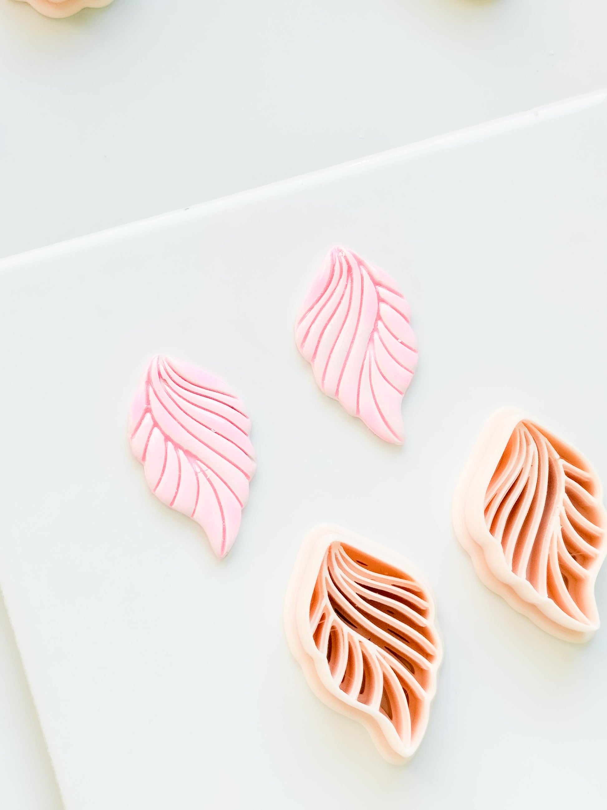 Leafy Waves Polymer Clay Cutter: Botanical Shapes