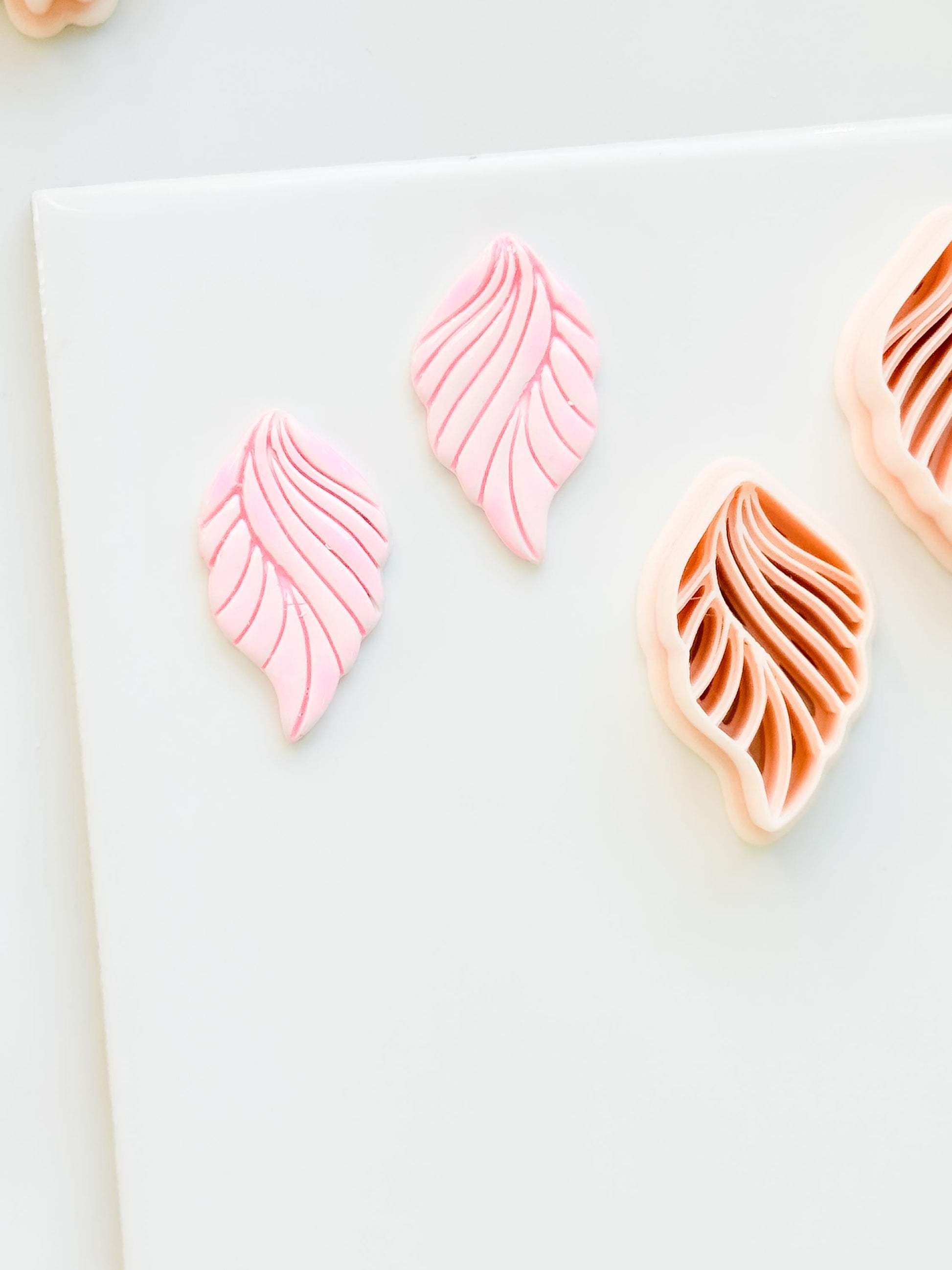 Leafy Waves Polymer Clay Cutter: Botanical Shapes