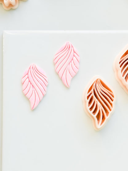 Leafy Waves Polymer Clay Cutter: Botanical Shapes