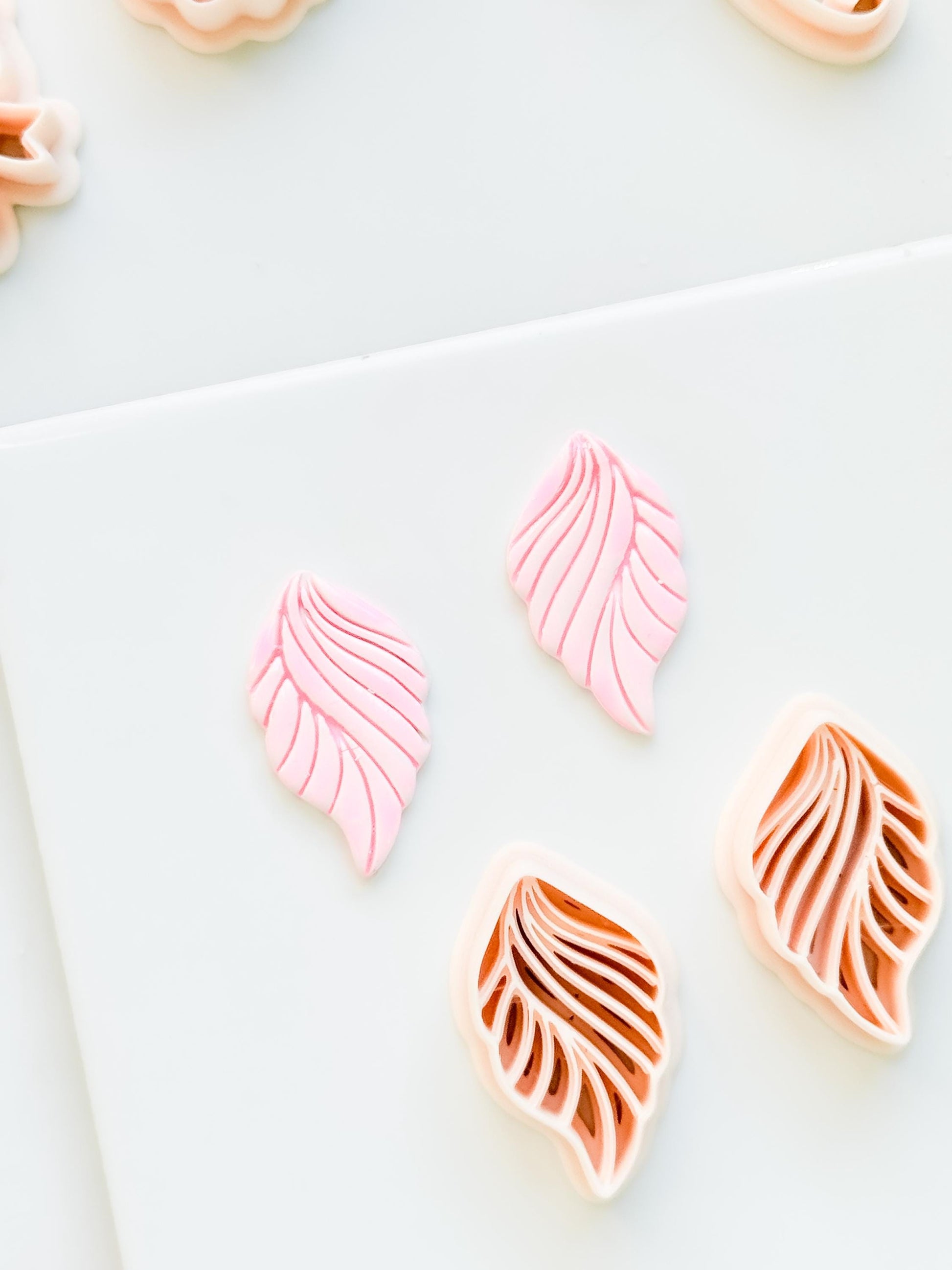 Leafy Waves Polymer Clay Cutter: Botanical Shapes