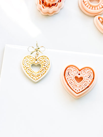 Bloomy Heart Cutter: Filigree Heart Design for Polymer Clay