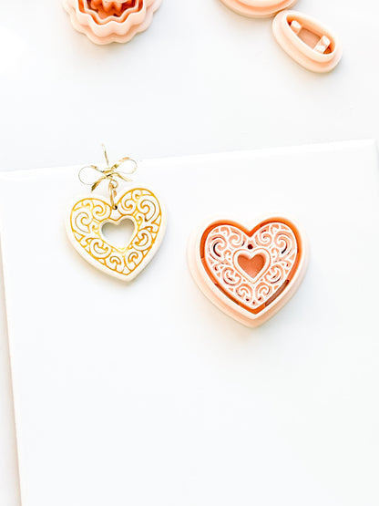Bloomy Heart Cutter: Filigree Heart Design for Polymer Clay