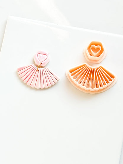 Fan of Love Clay Cutter: Heart Fan Shape