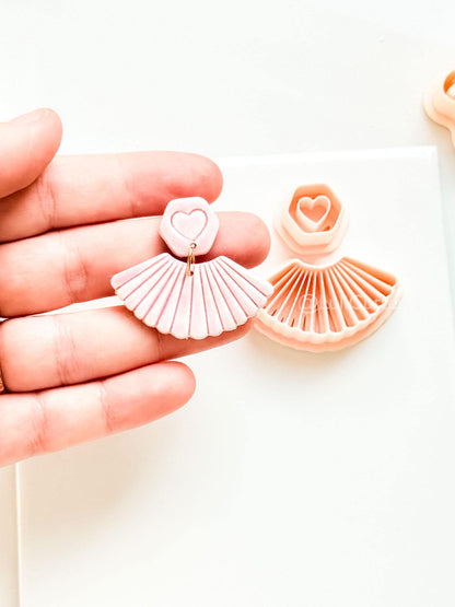 Fan of Love Clay Cutter: Heart Fan Shape
