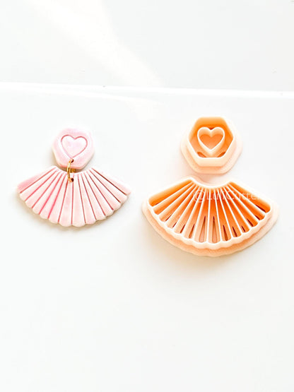Fan of Love Clay Cutter: Heart Fan Shape