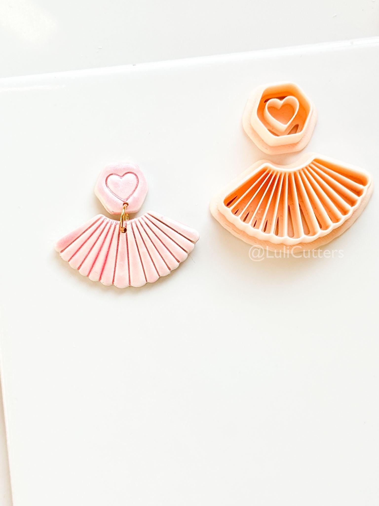 Fan of Love Clay Cutter: Heart Fan Shape