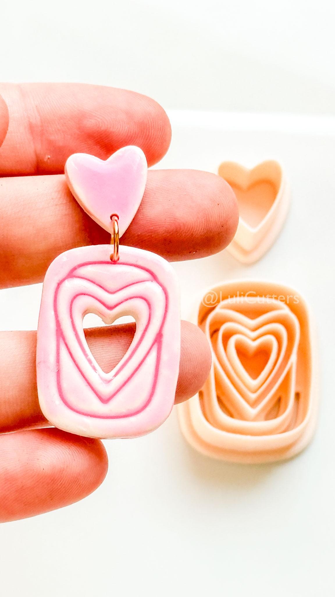 Heart Ripple Clay Cutter Set: Layered Heart Shapes