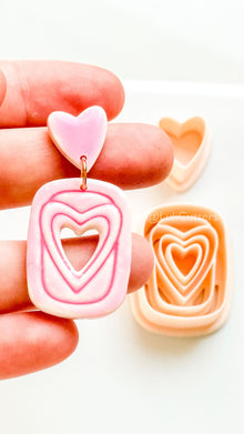 Heart Ripple Clay Cutter Set: Layered Heart Shapes