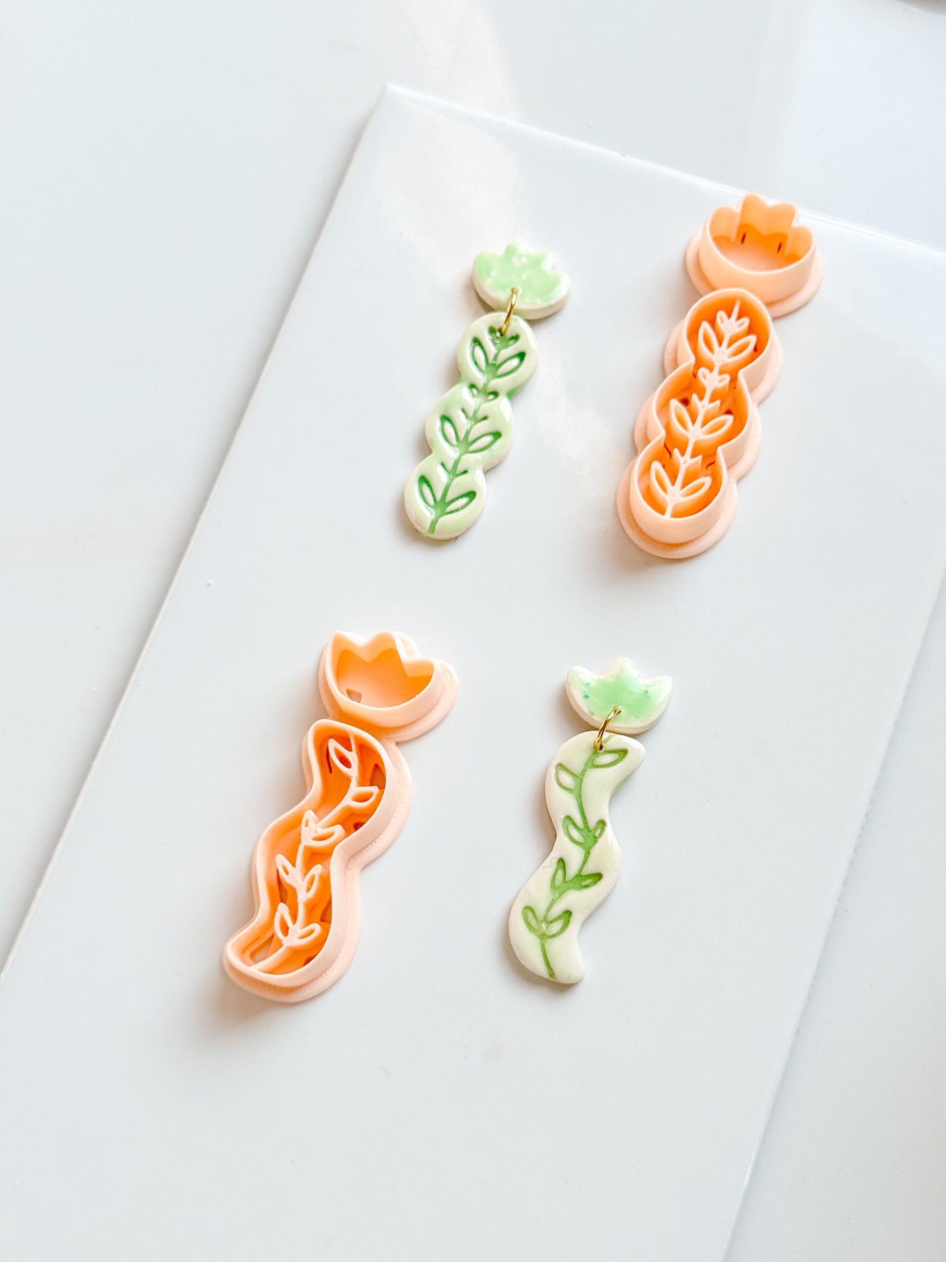 Sprig Set Clay Cutter: Botanical Vine Earring Shapes