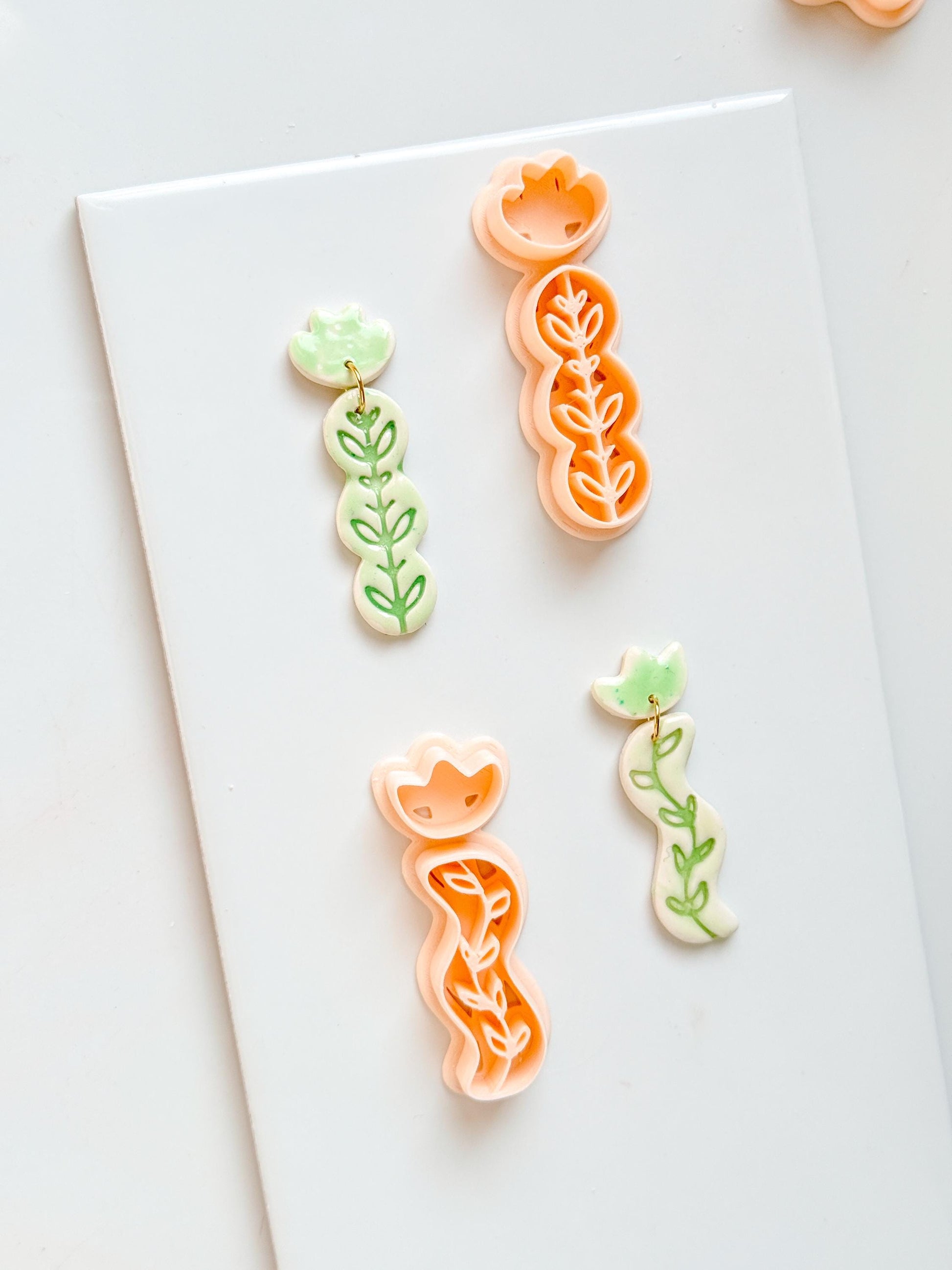 Sprig Set Clay Cutter: Botanical Vine Earring Shapes