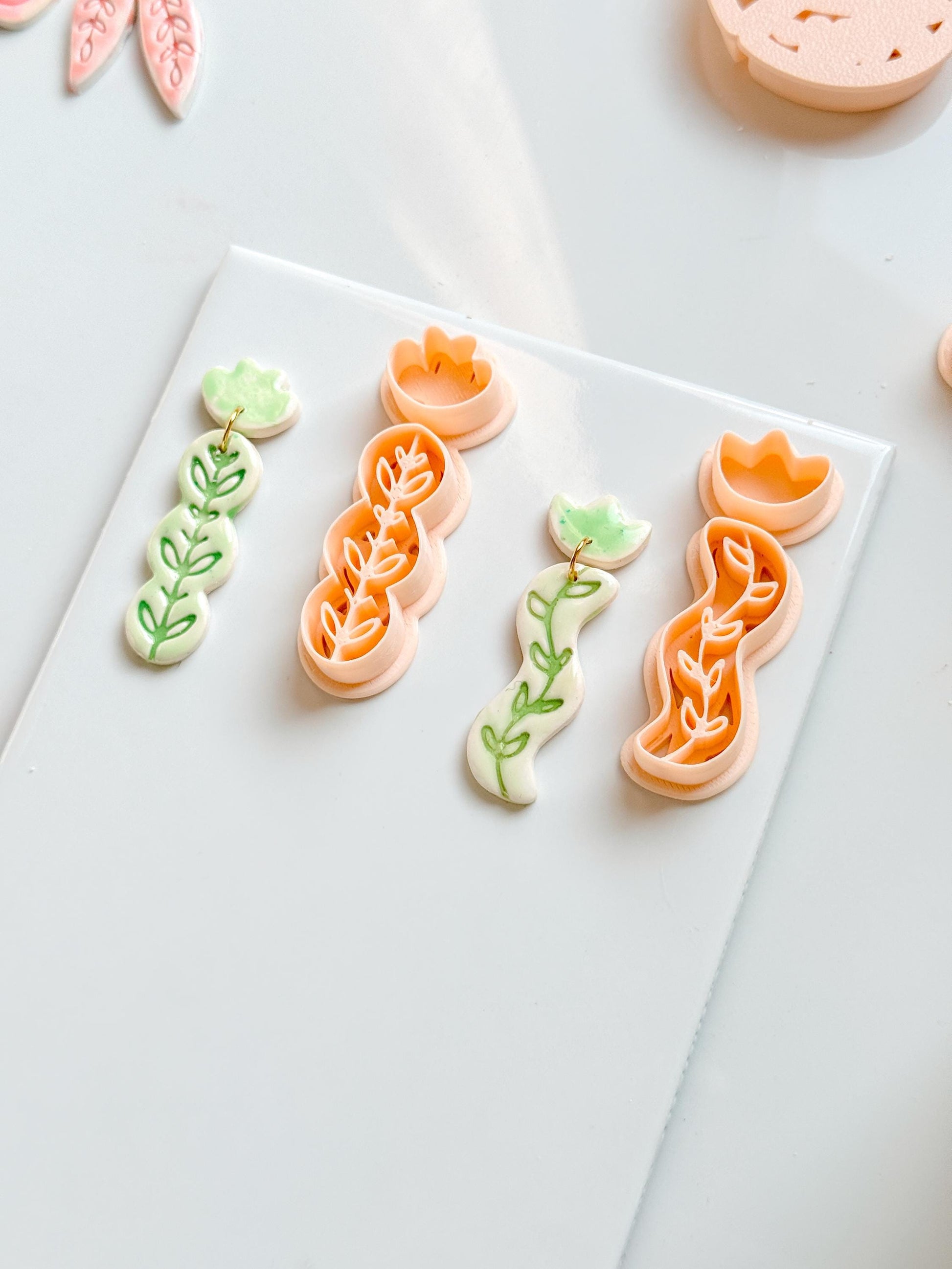 Sprig Set Clay Cutter: Botanical Vine Earring Shapes